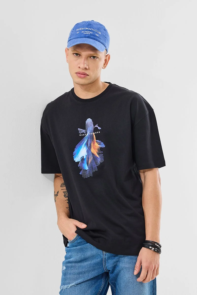 SNITCH Oversized Fit 100% Cotton Voyager T-Shirt
